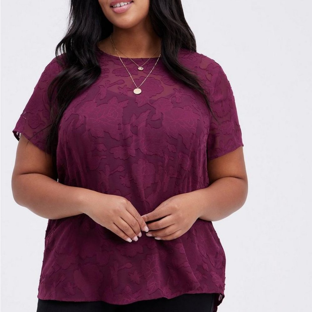 Torrid | Abbey Chiffon Clip Floral Top